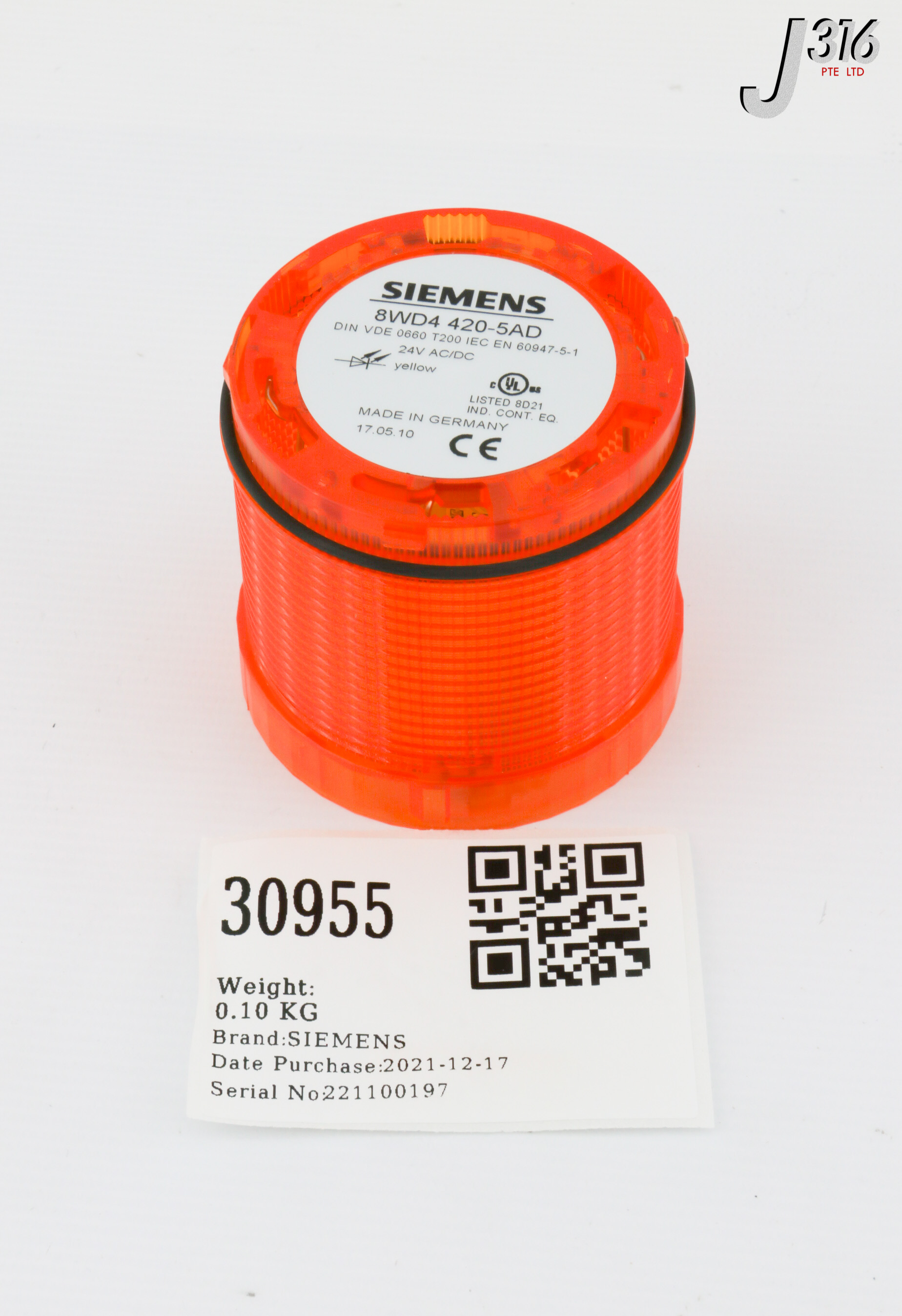 サンプル 30955 SIEMENS LED, 24V AC/DC,YELLOW (NEW) 8WD4 420-5AD | eBay